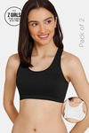 Zivame Girls Double Layered Non Wired Full Coverage Slip-on Beginner Bra (Pack of 2) - Multicolor — thumbnail 1